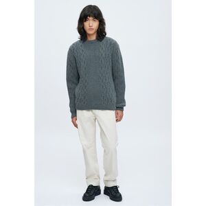 ✨KOTN Men's Fisherman Fine Lambswool Grey Sz Large Sweater✨